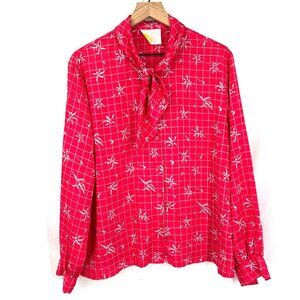 Vintage Pendleton Country Sophisticates neckerchief secretary blouse top 16